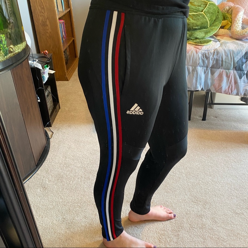 Red, White, and Blue Adidas Soccer Pants